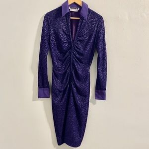 ROTATE Birger Christensen | Simone ruched midi dress purple